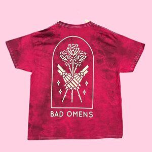 Bad Omens Skelton Roses Heavy Metal Band Tie-Dye Tee L